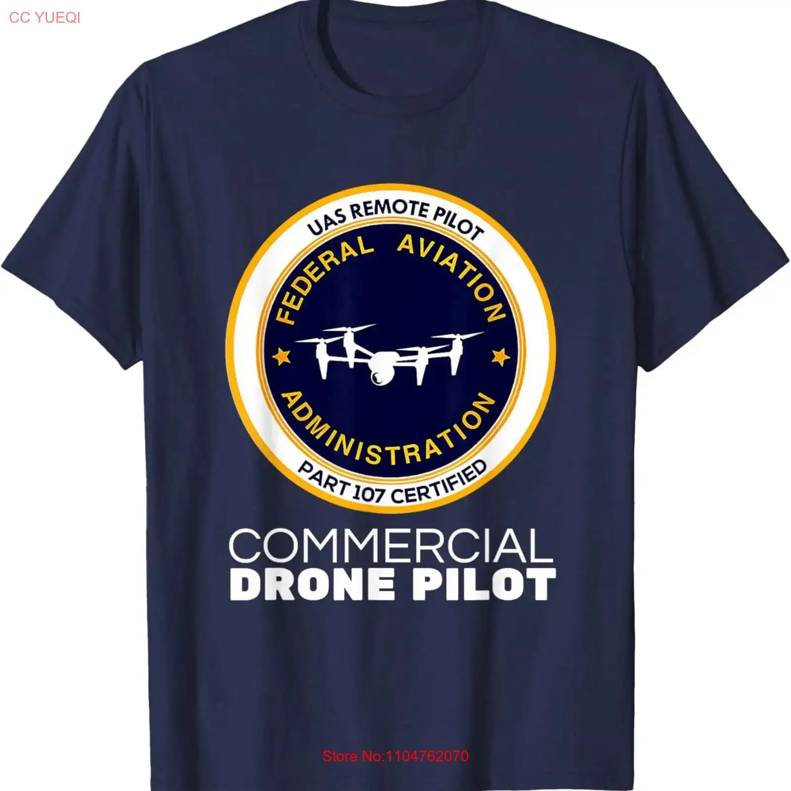 Commercial Printing Usa - Kaos FAA Commercial Drone Pilot Vintage